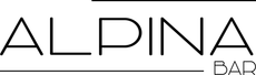 ALPINA BAR logo in black text with a thin line on a white background