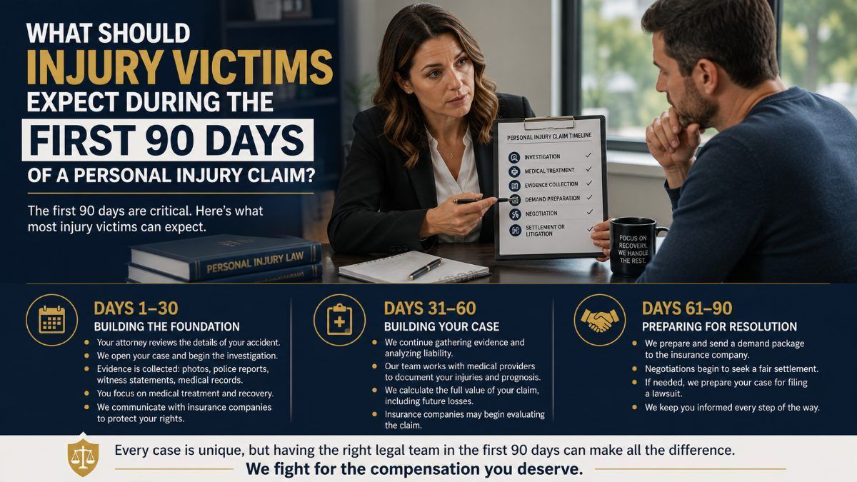 What Should Injury Victims Expect During the First 90 Days of a Personal Injury Claim