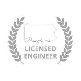 A pennsylvania licensed engineer logo with a laurel wreath
