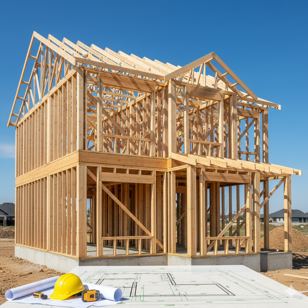 new construction framing design of a home