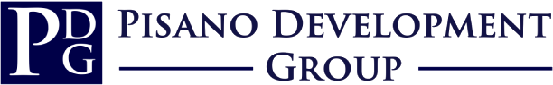 A logo for a company called pisano development group