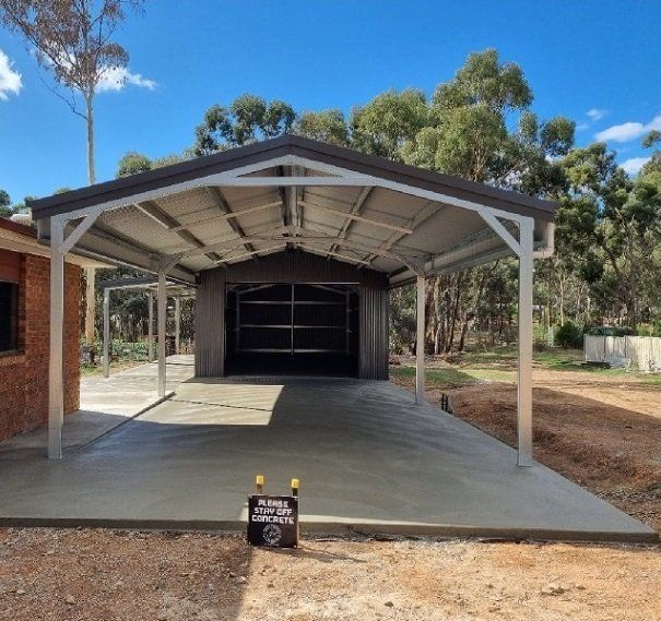 A completed carporch concrete slab in North Bendigo.