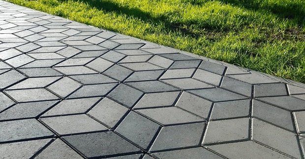 A newly constructed stamped concrete driveway in Bendigo, VIC.