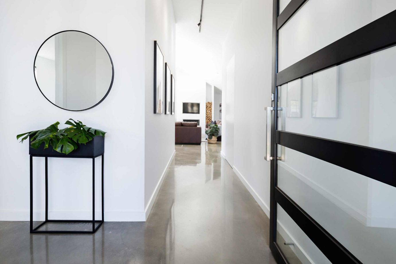Recently installed durable polished concrete floors in a residential home in Bendigo VIC.