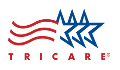 TRICARE logo with red wavy stripes and blue stars above the word TRICARE