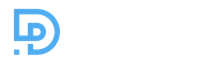 Logotipo de Devotox Express Logistics con alas azules y emblema circular negro DE.