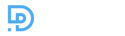 Logotipo de Devotox Express Logistics con alas azules y emblema circular negro DE.