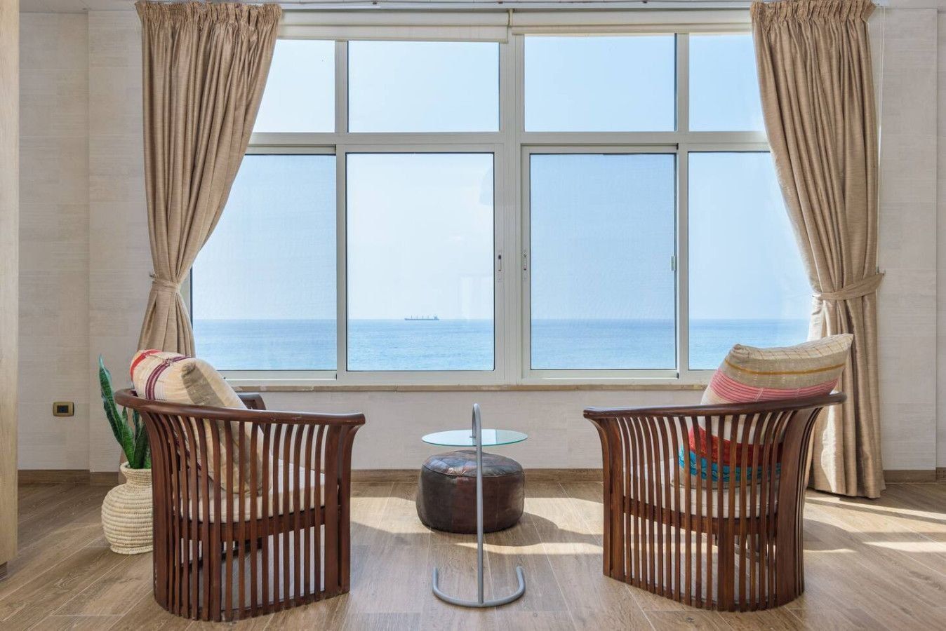 Beach House, a 3-bedroom seafront villa in Kfaraabida, Batroun, with a window onto the sea