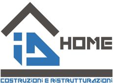 Logo per l'azienda di costruzioni e ristrutturazioni ID Home, con il profilo di una casa e la scritta 