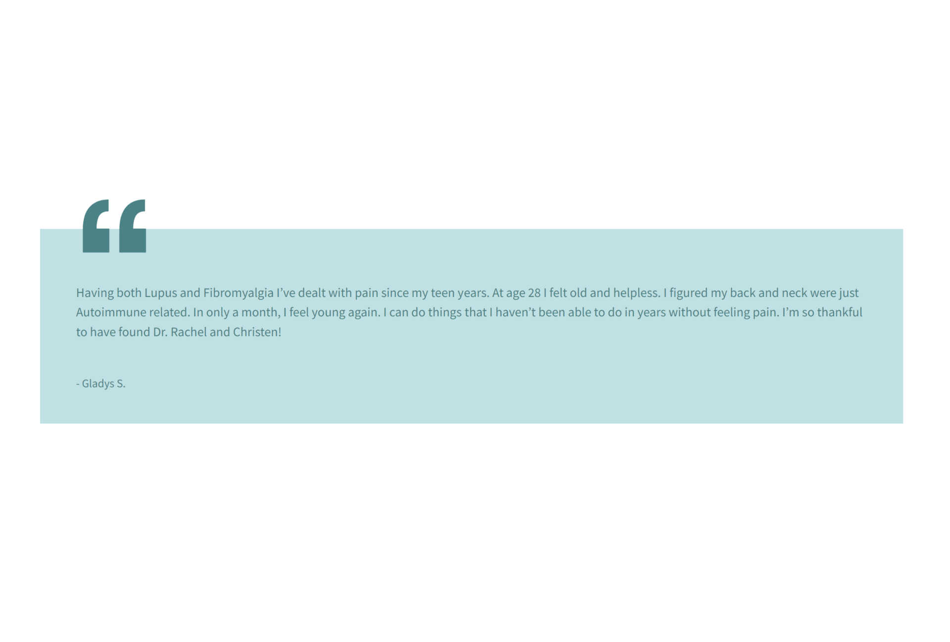 Quote in a blue rectangle: