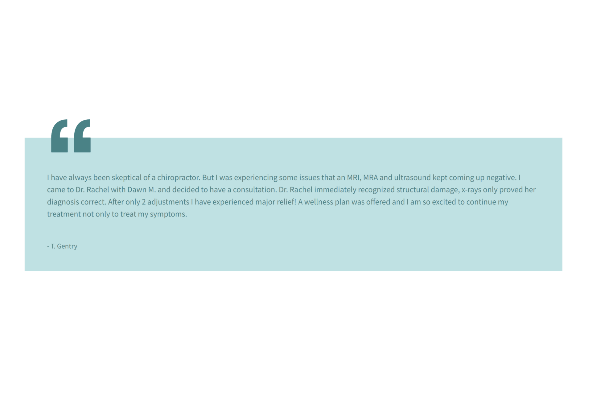 Quote about data insights in a blue text box, with quotation marks and a name below.