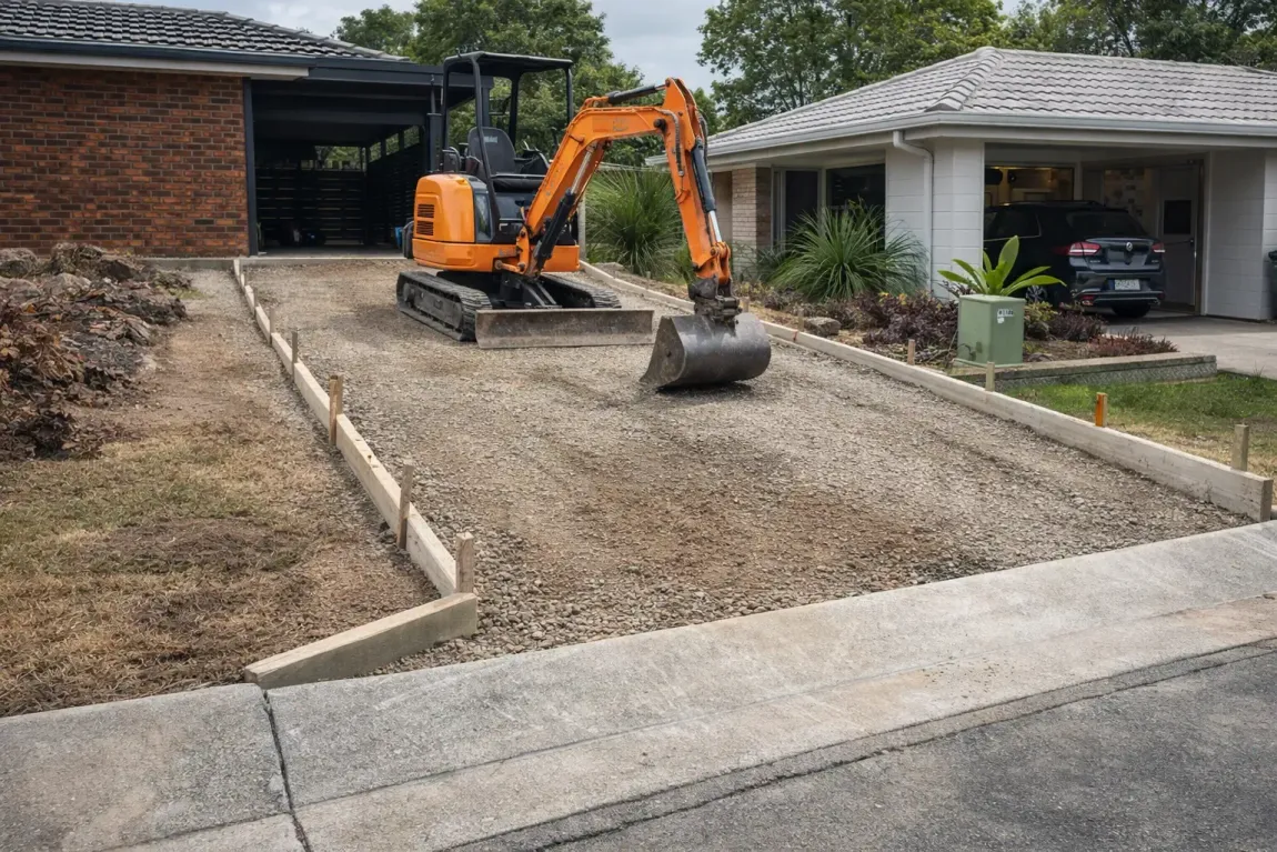 Residential driveway preparation in Harlaxton, Toowoomba