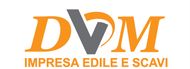 Logo con la scritta “DVM” in arancione e grigio e la dicitura “IMPRESA EDILE E SCAVI” sottostante.
