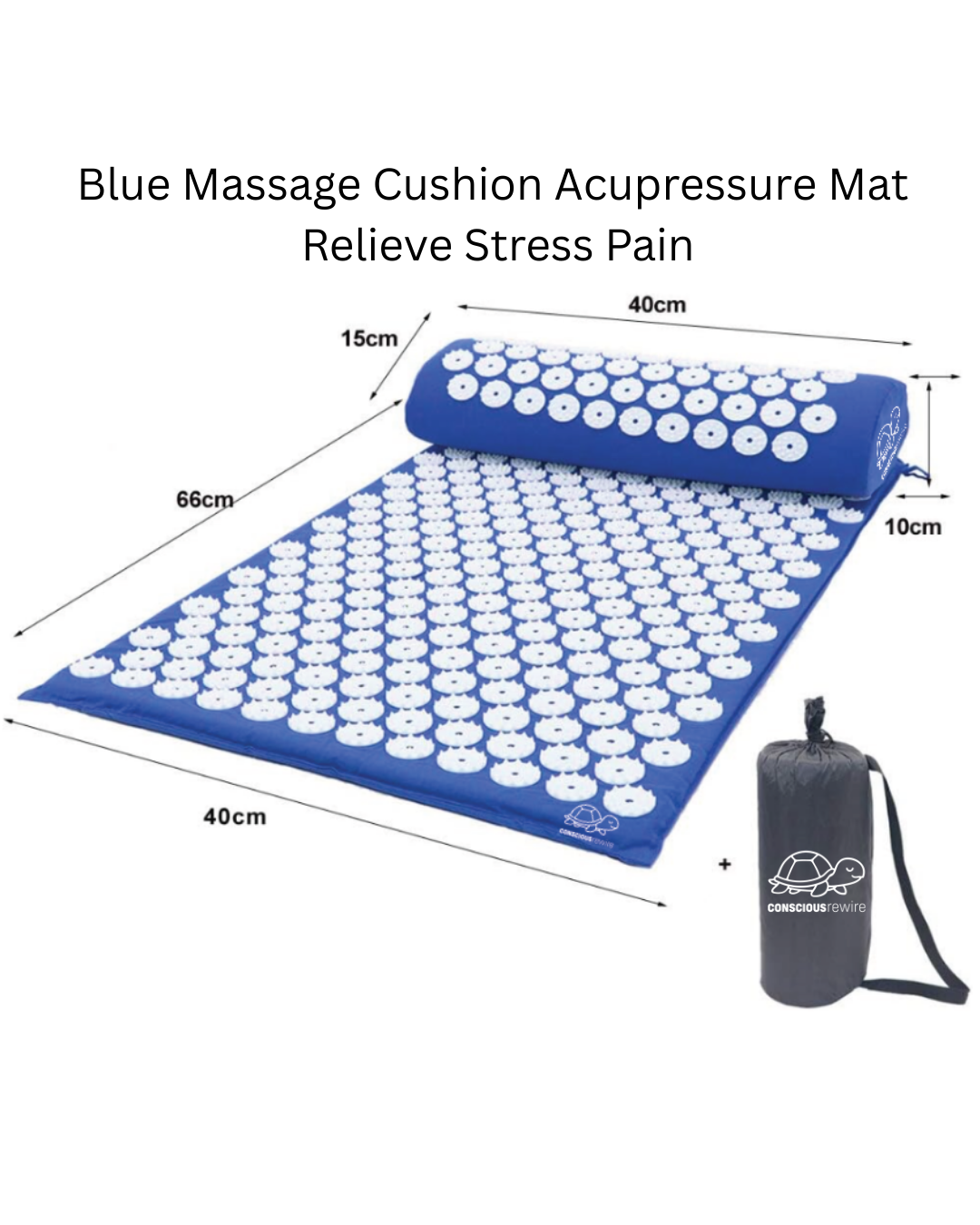 Blue Massage Cushion Acupressure Mat  Relieve Stress Pain