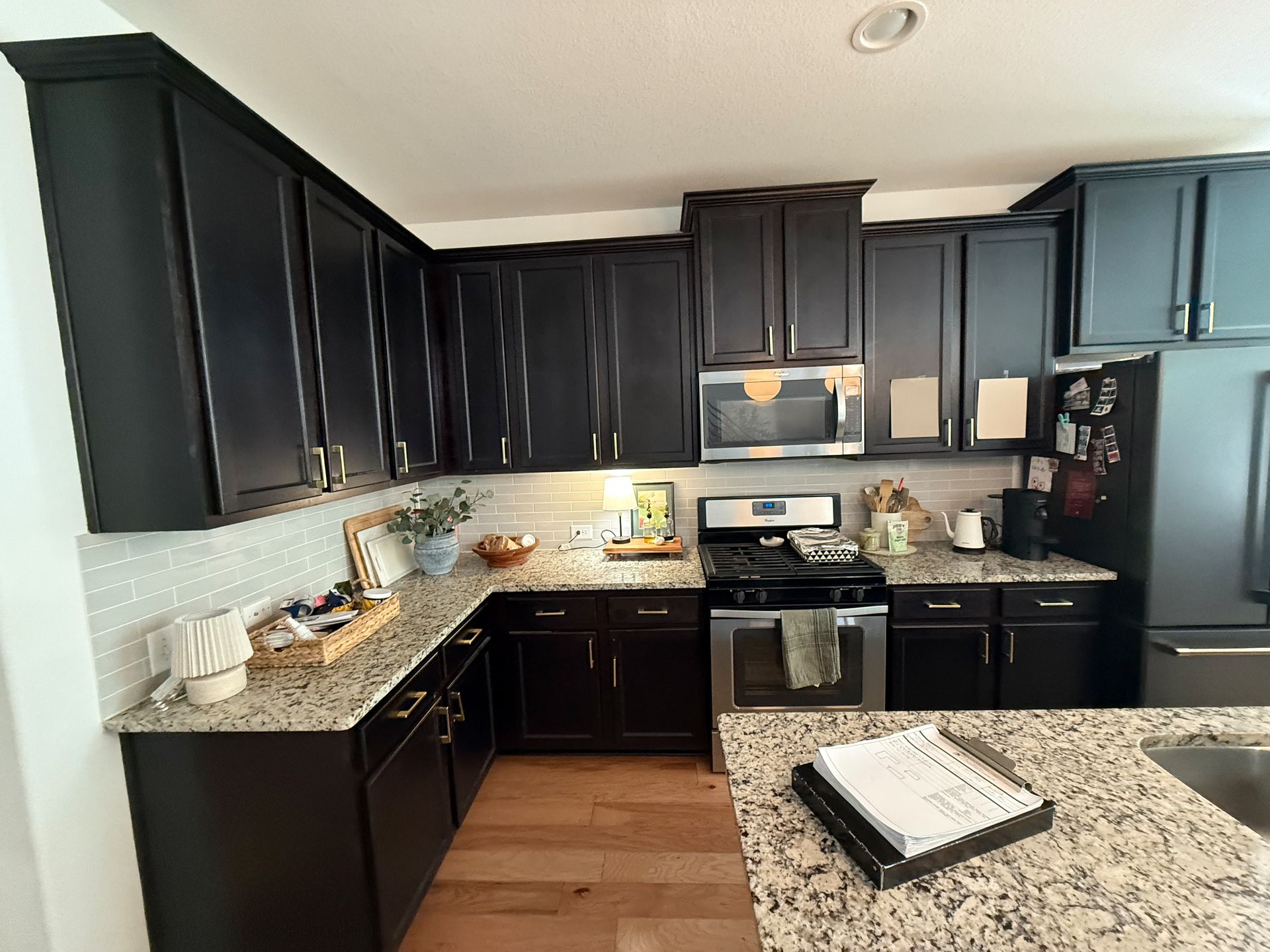 East Riverside Austin kitchen before remodel with standard cabinets and dated finishes