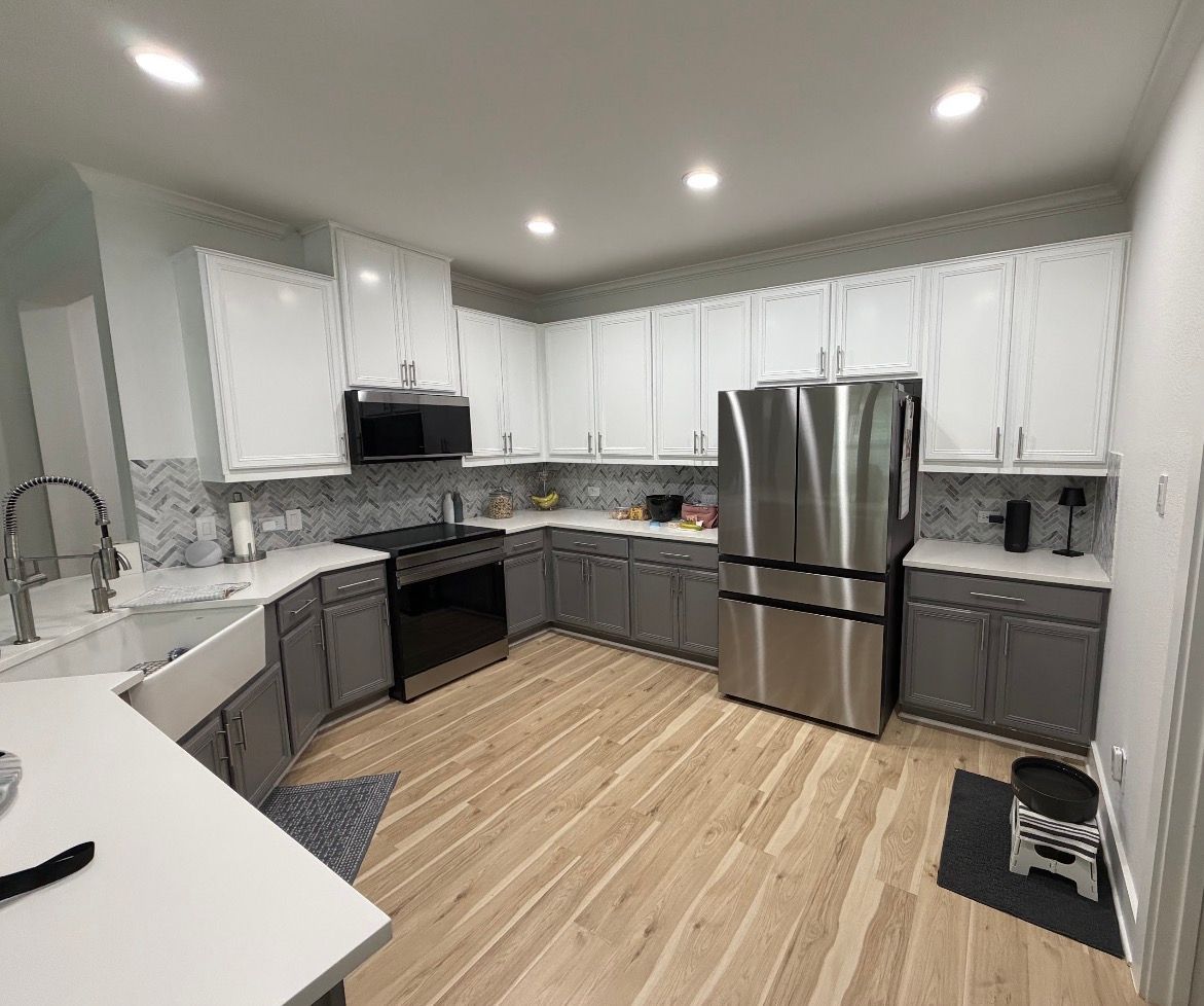 Georgetown Texas kitchen before cabinet refacing with existing doors and countertops
