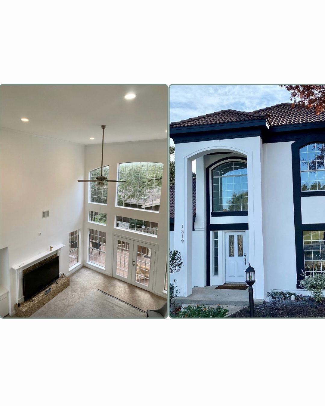 Repeat client project in West Austin featuring Interior Painting and Exterior Painting 