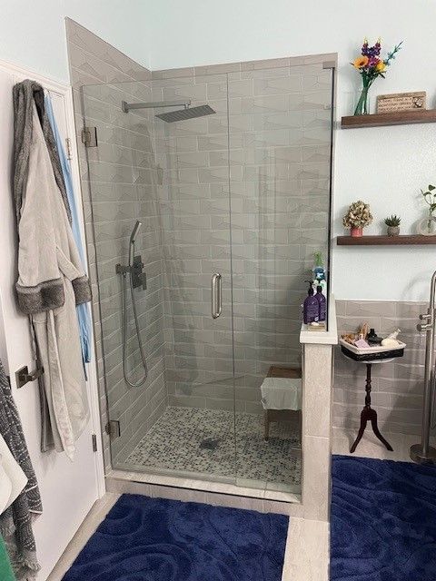 bathroom remodel in austin tx including new shower, tub, and vanity