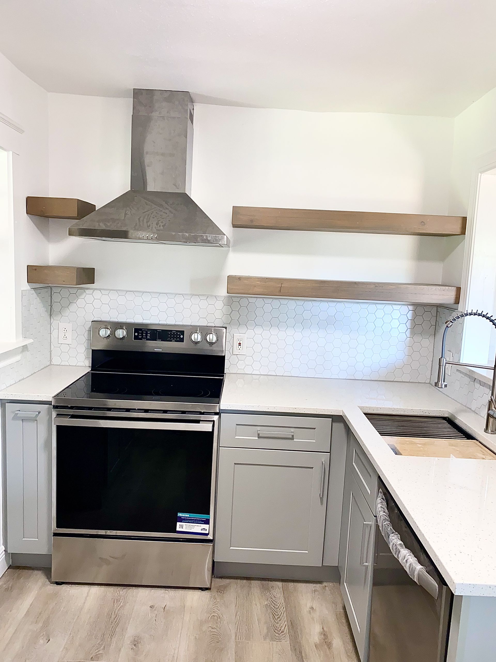 Kitchen remodel in East Austin completed before the homeowner returned for a bathroom remodel