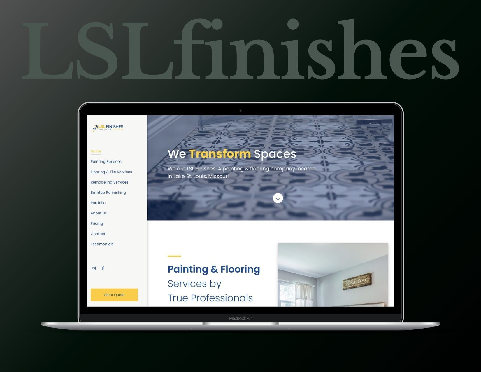 a laptop computer is open to a website for lsl finishes .