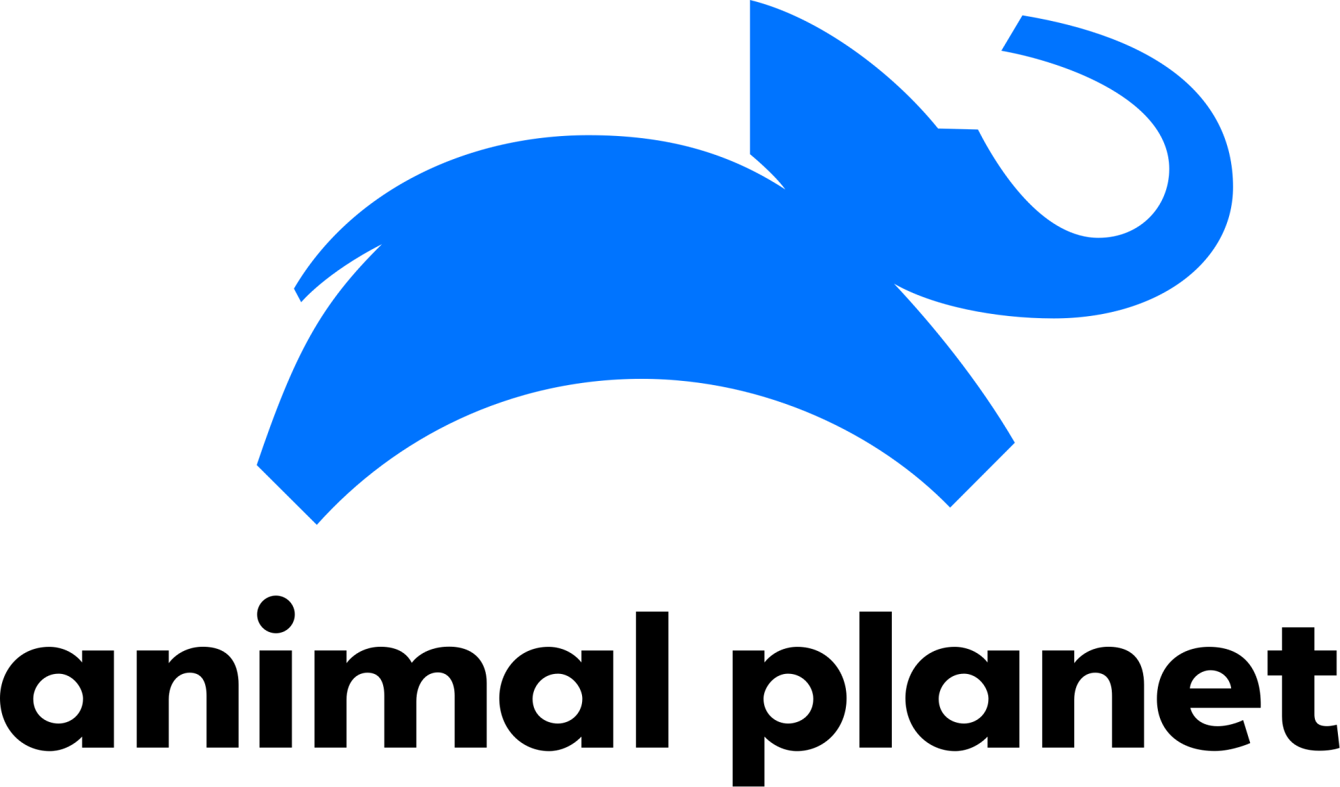 The logo for animal planet is a blue elephant.