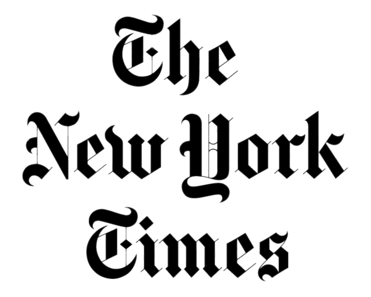 A black and white logo for the new york times