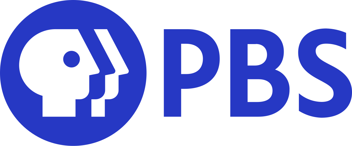 The pbs logo is blue and white with a question mark in the middle.