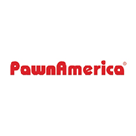 The logo for pawn america is red and white on a white background.