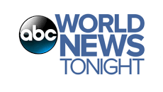 The logo for abc world news tonight is shown on a white background.