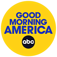A yellow circle with the words good morning america on it