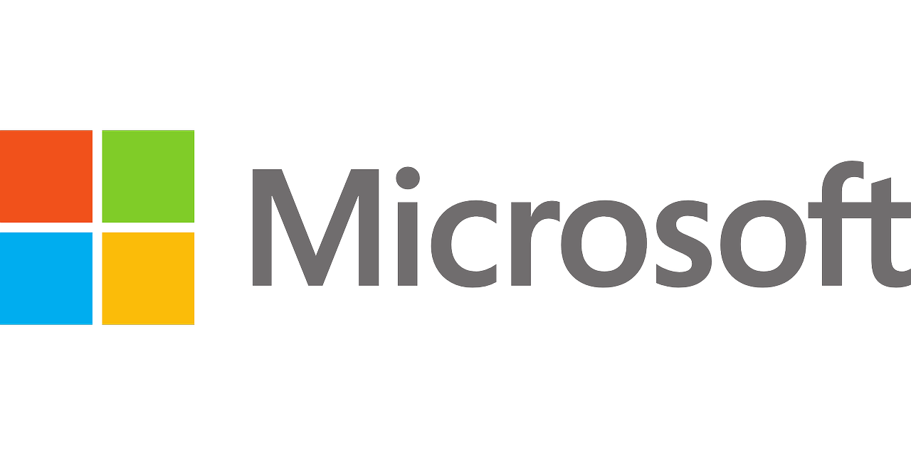 The microsoft logo is on a white background.