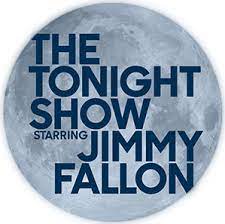 The logo for the tonight show starring jimmy fallon with a full moon in the background.