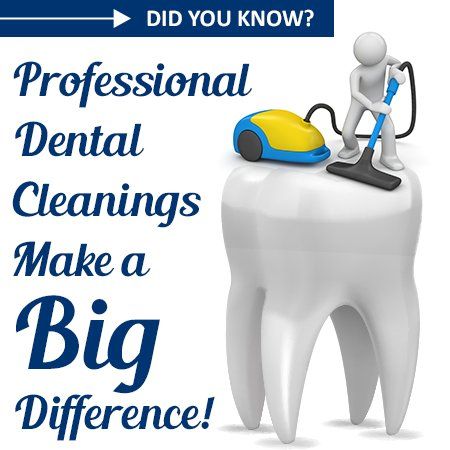 A poster that says professional dental cleanings make a big difference