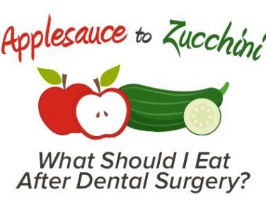 A poster that says applesauce to zucchini what should i eat after dental surgery