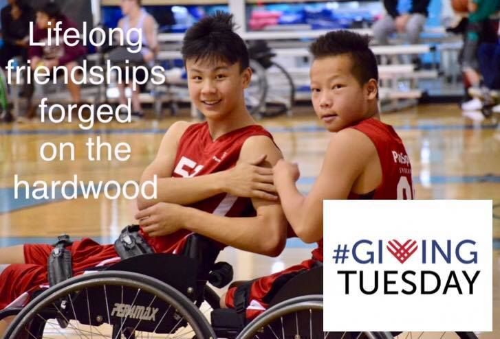 Two young players smile, text reads Lifelong friendships forged on the hardwood