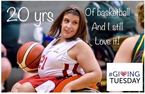 Player holds a ball, text reads 20 yrs of basketball and I still love it