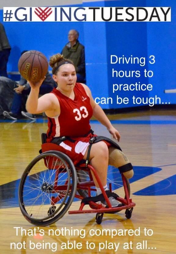 Player 33 dribbles, text reads Driving 3 hours to practice can be tough