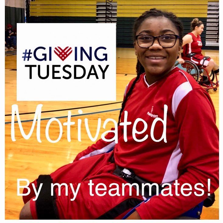 Smiling player in a red warmup jacket, text reads Motivated by my teammates