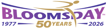 Bloomsday 50 Years logo, 1977 to 2026