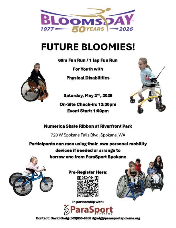Future Bloomies fun run flyer, May 2, 2026 at the Numerica Skate Ribbon