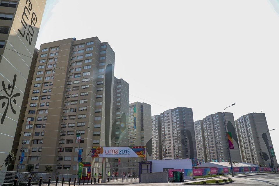 High-rise athlete village towers at the Lima 2019 Parapan American Games