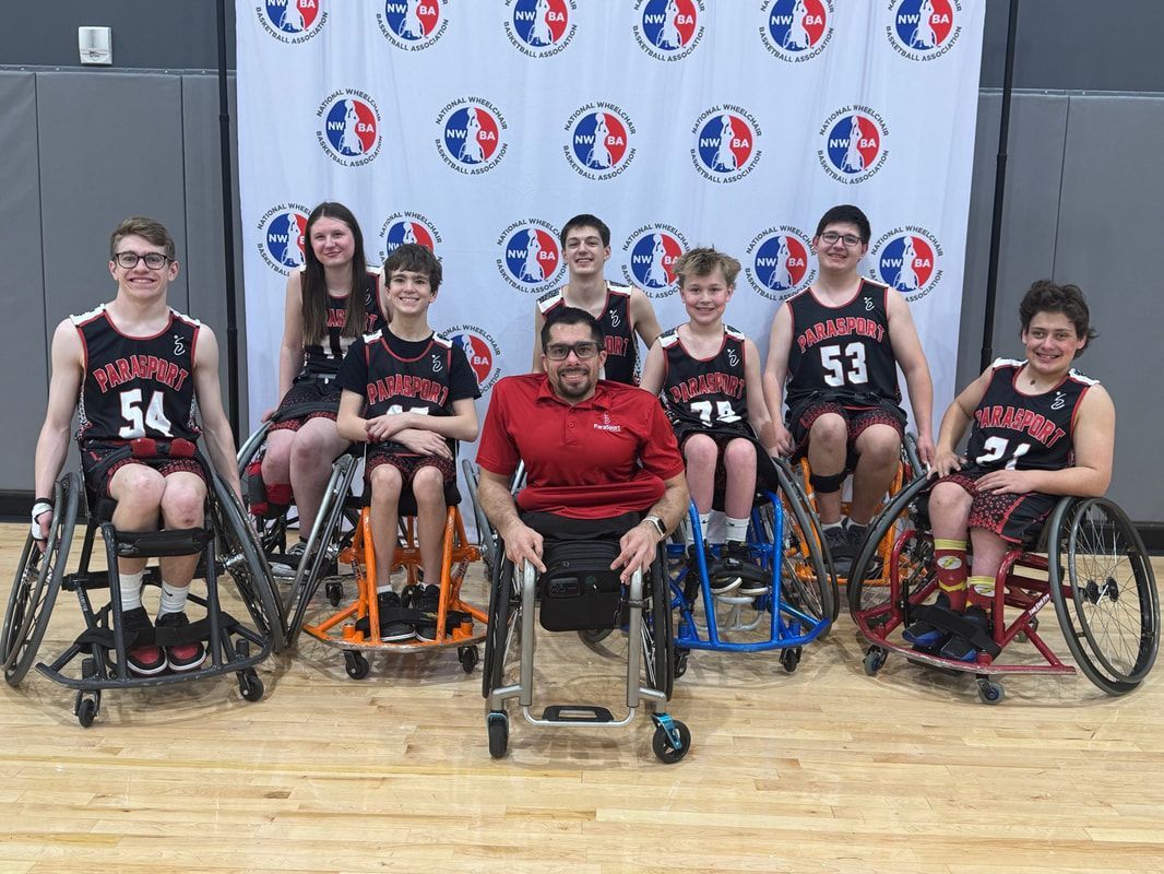ParaSport Spokane JV squad and coach pose at the 2025 NWBA Nationals