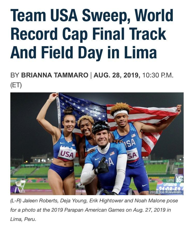 News story on a Team USA sweep and world record in Lima