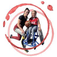 Pairing with ParaSport logo with two athletes and a basketball