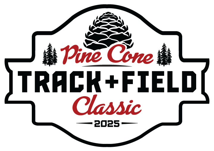 Pine Cone Track and Field Classic 2025 logo in red and black