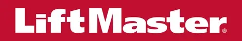 LiftMaster logo in bold white text on a red background