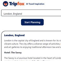 Tripfox is an AI power travel planner AI travel planning tool