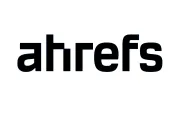 The ahrefs logo is black and white on a white background.