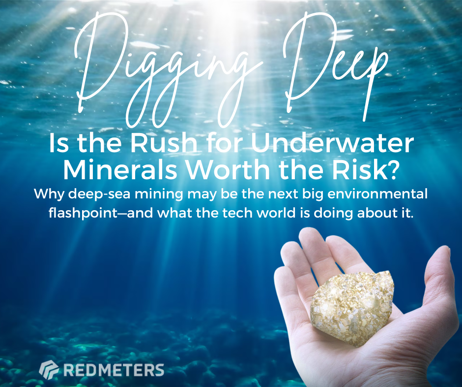 Hand holding a rock underwater; headline 