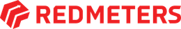 Logo for REDMETERS in red text with a geometric shape at the beginning.